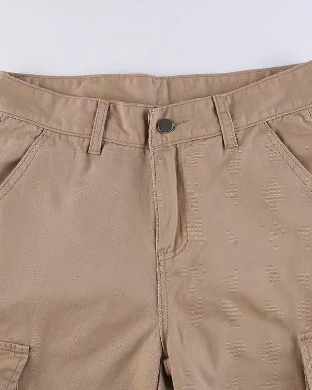 Low-Rise Multi-Pocket Cargo Casual Pants