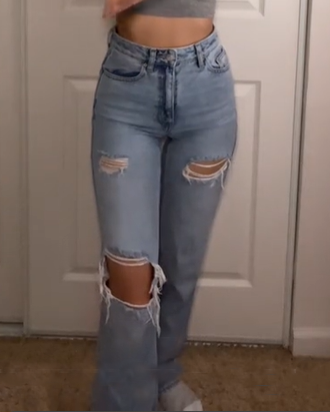 Slightly Stretchy Ripped Boyfriend Jeans (Pre-sale)