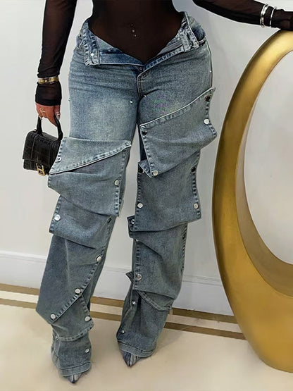 Detachable Straight Jeans