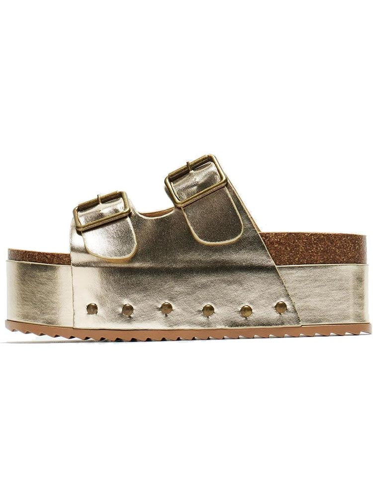 Double Buckle Strap Platform Sandals