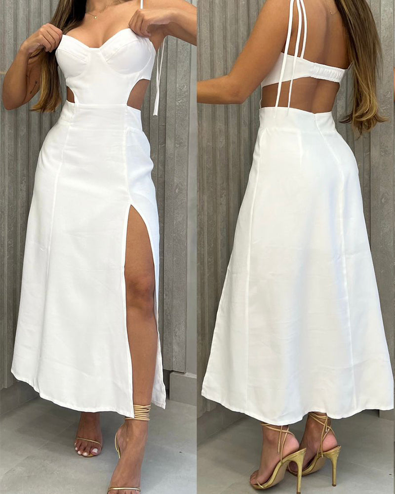 Slit Backless and Waistless Loose Casual Dress (Pre-sale)