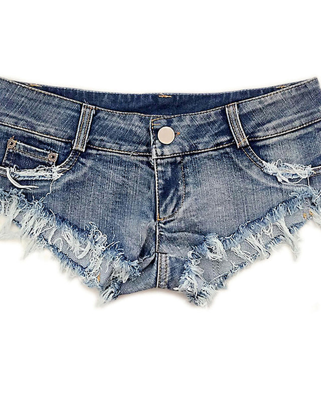 Sexy Low-Waist Butt-Lifting Ripped Denim Mini Shorts Women