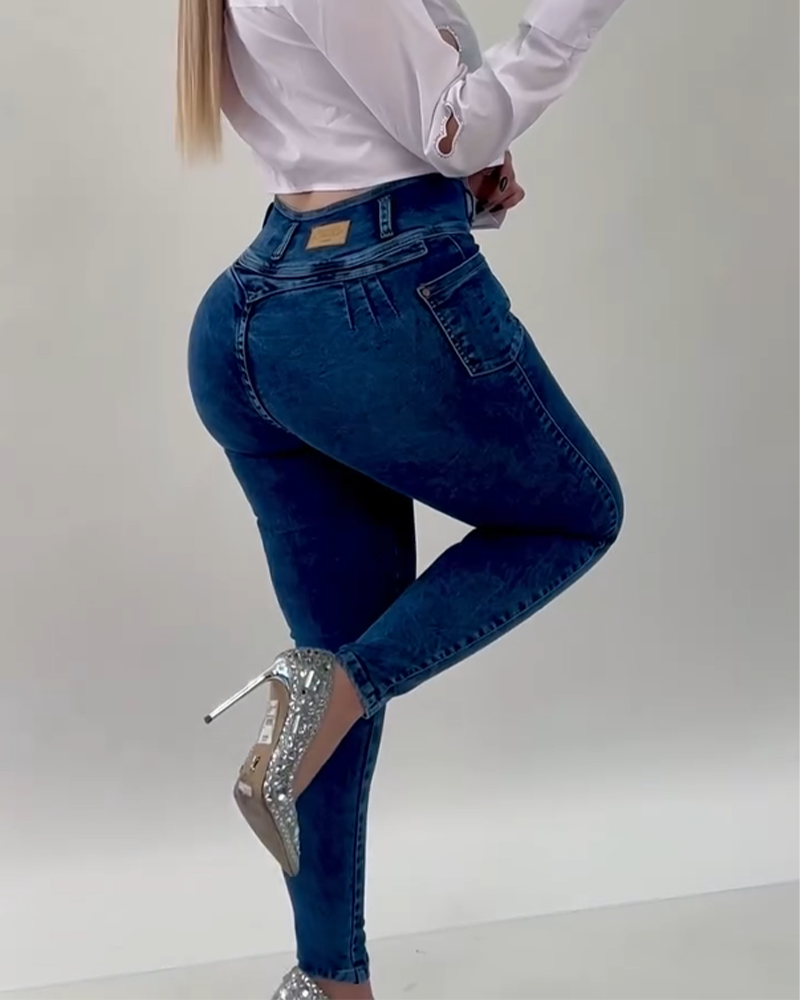 Lifting Hips High-Waist-Jeans (Vorverkauf)