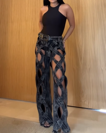 Twist Hollow Wide Leg Pants (Pre-sale)