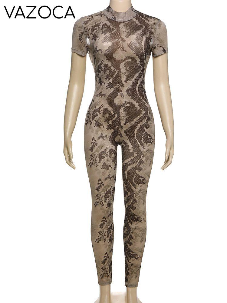 A Print Mesh Jumpsuit