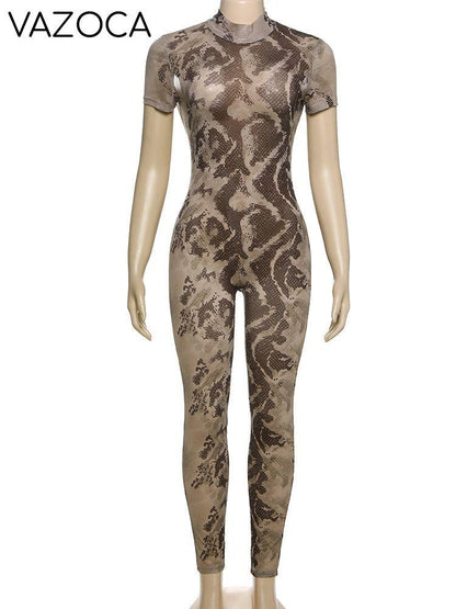 A Print Mesh Jumpsuit