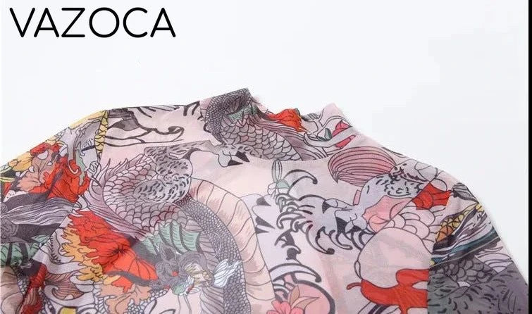 A Print Mesh Jumpsuit