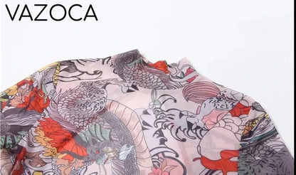 A Print Mesh Jumpsuit