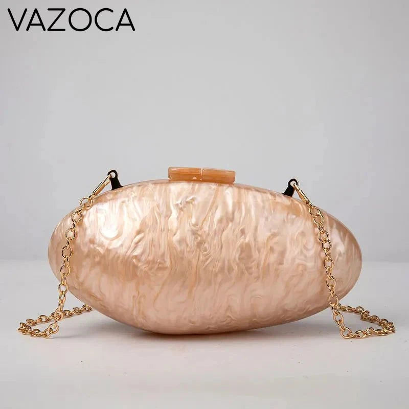 A Shell Acrylic Mini Clutch Bag
