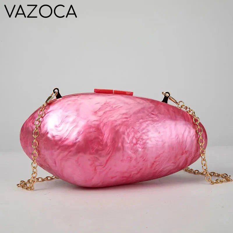 A Shell Acrylic Mini Clutch Bag