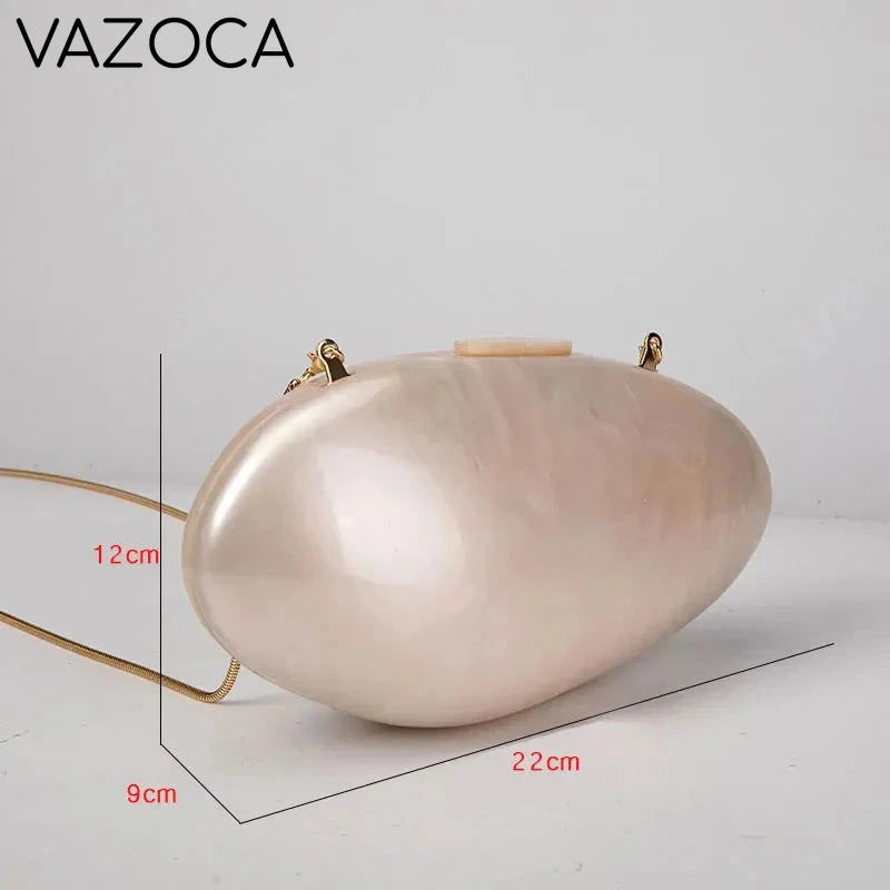A Shell Acrylic Mini Clutch Bag