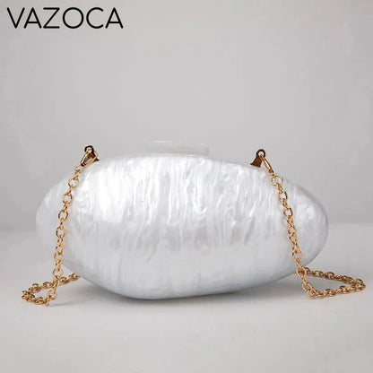 A Shell Acrylic Mini Clutch Bag