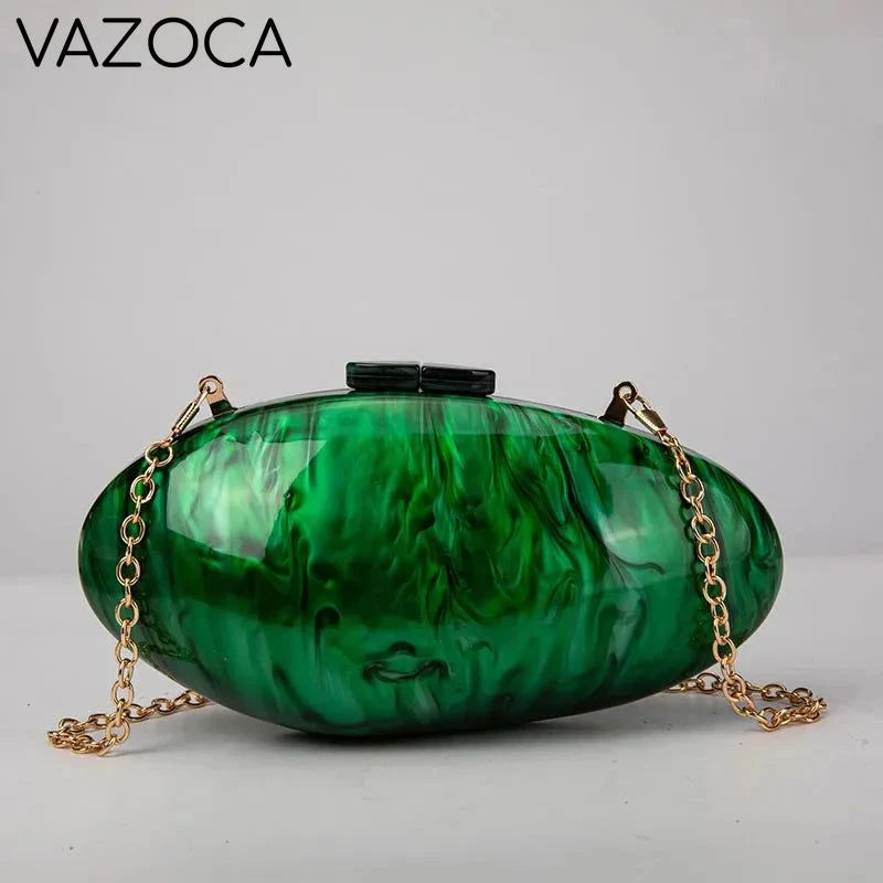 A Shell Acrylic Mini Clutch Bag