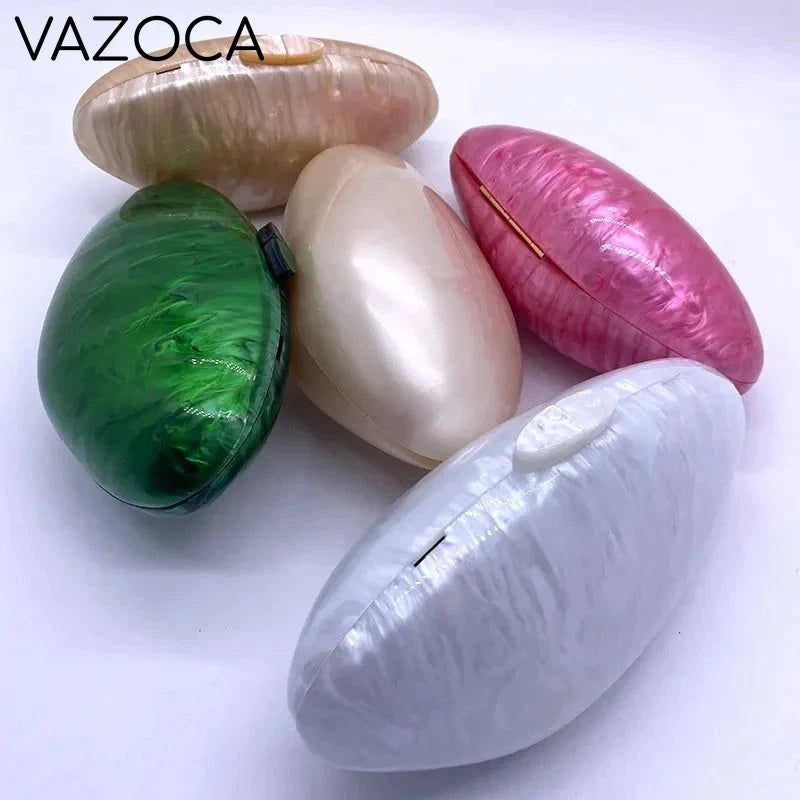 A Shell Acrylic Mini Clutch Bag