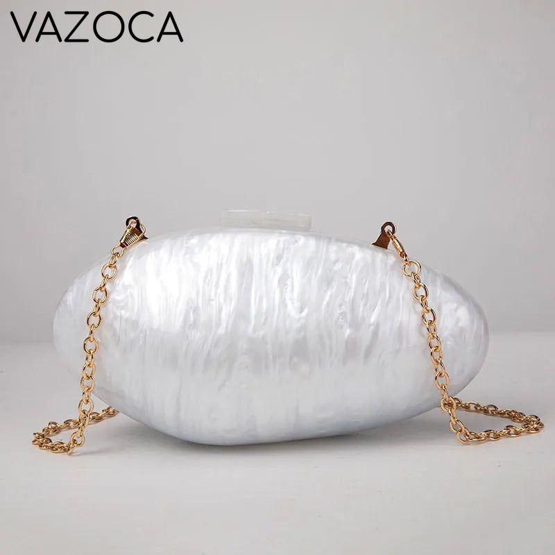 A Shell Acrylic Mini Clutch Bag