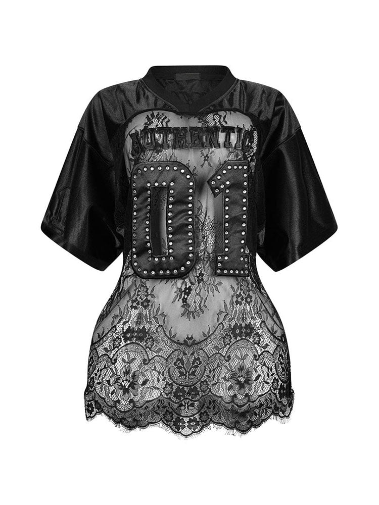 Lace Jersey Top