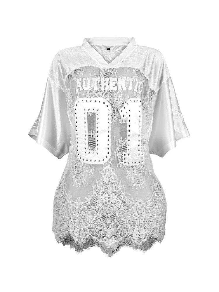 Lace Jersey Top