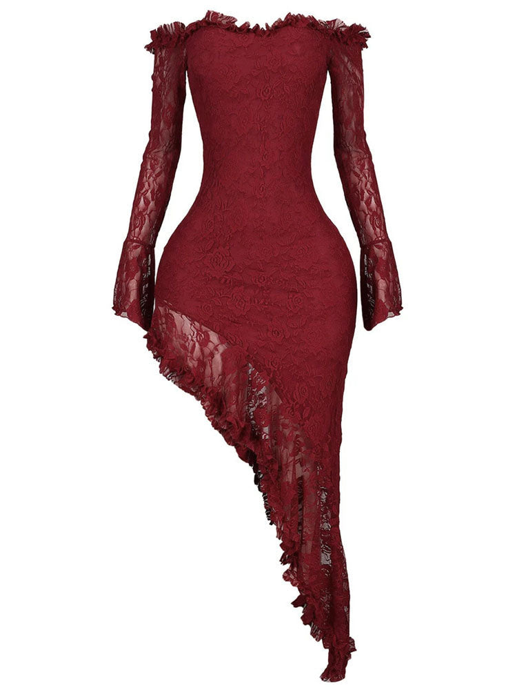 Lace Off Shoulder Maxi Dress