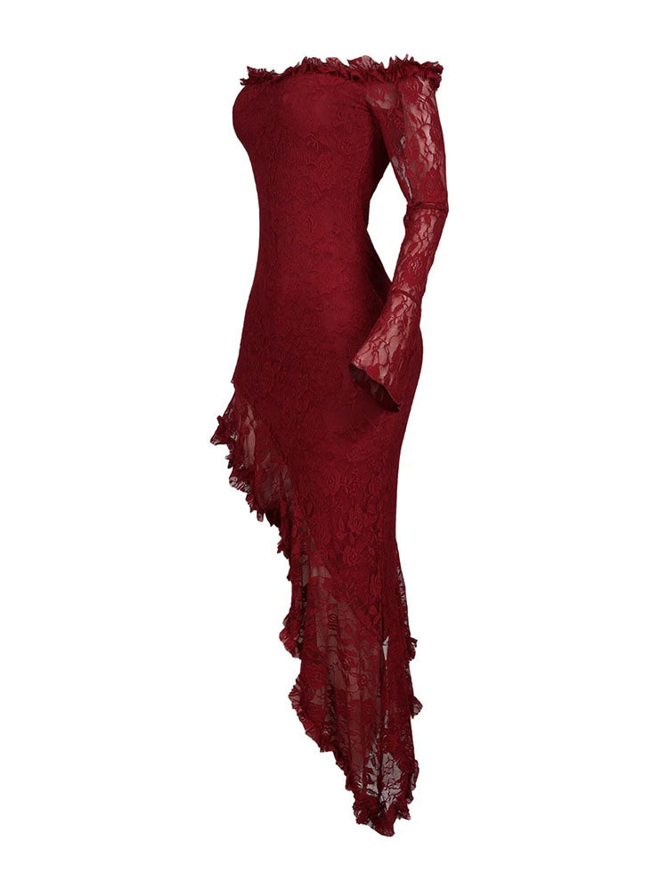 Lace Off Shoulder Maxi Dress