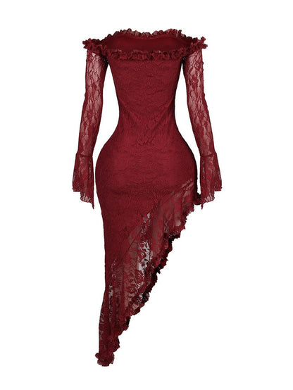 Lace Off Shoulder Maxi Dress