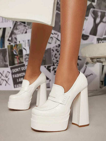 Leather Platform Loafers