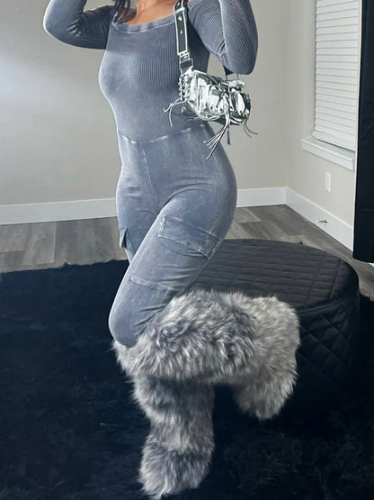 Fluffy Statement Faux Fur Boots