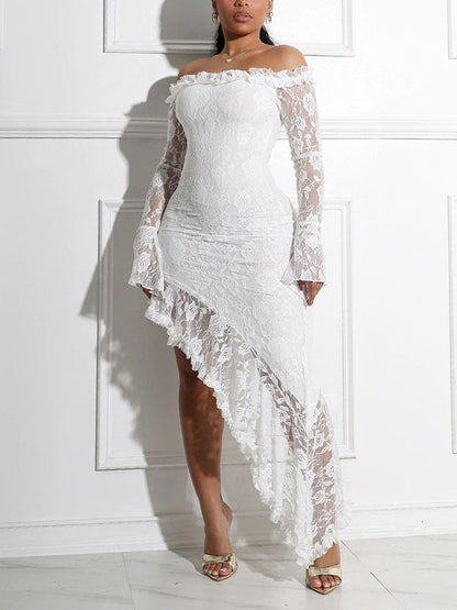 Lace Off Shoulder Maxi Dress
