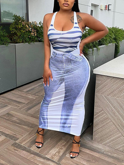 Graphic Print Tank Dress