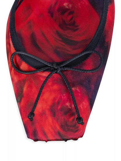 Ballet Satin Ankle Tie Pumps