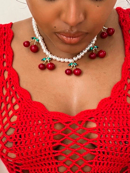 Cherry Pearl Necklace