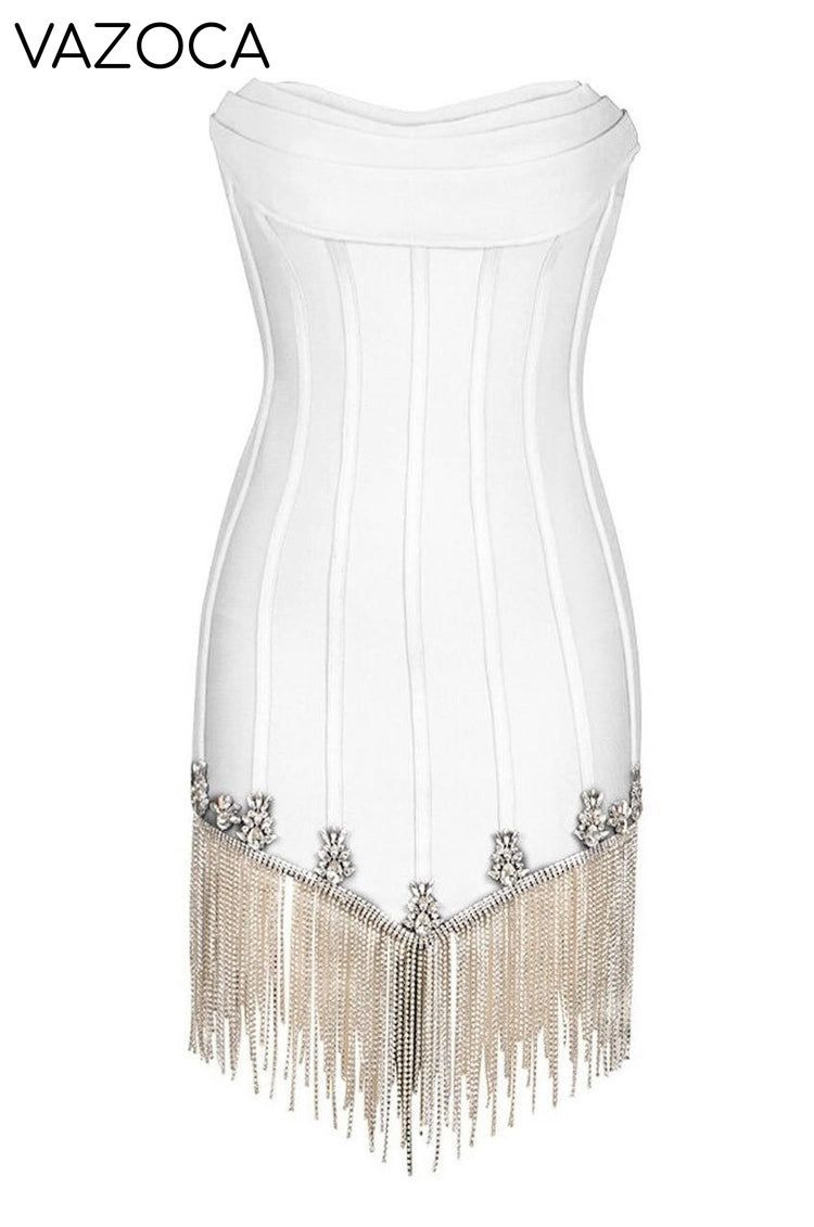 Abigail Embellishment Bandage Mini Dress
