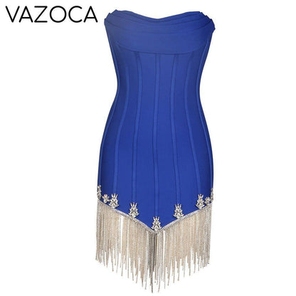 Abigail Embellishment Bandage Mini Dress