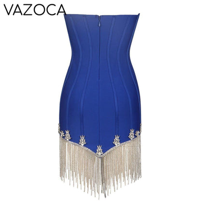 Abigail Embellishment Bandage Mini Dress