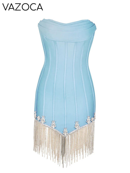Abigail Embellishment Bandage Mini Dress