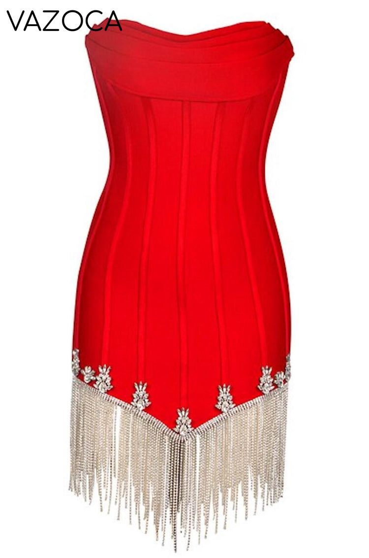 Abigail Embellishment Bandage Mini Dress