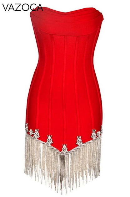 Abigail Embellishment Bandage Mini Dress