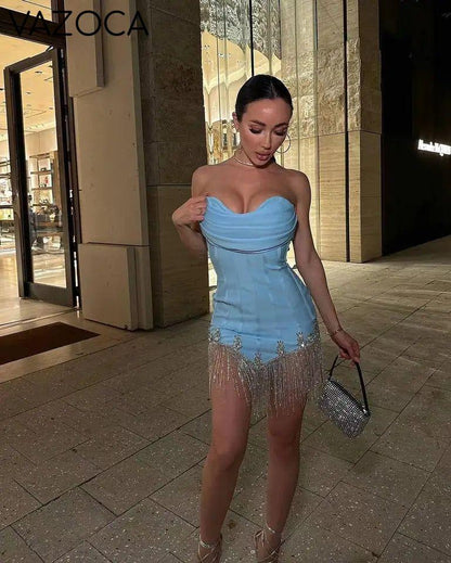 Abigail Embellishment Bandage Mini Dress