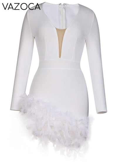 Aina Feather Bandage Dress