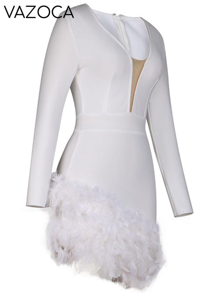 Aina Feather Bandage Dress