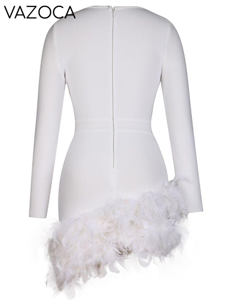 Aina Feather Bandage Dress