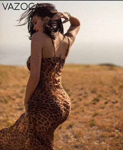 All Leopard Bodycon Mesh Dress