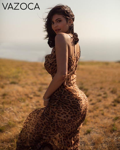 All Leopard Bodycon Mesh Dress