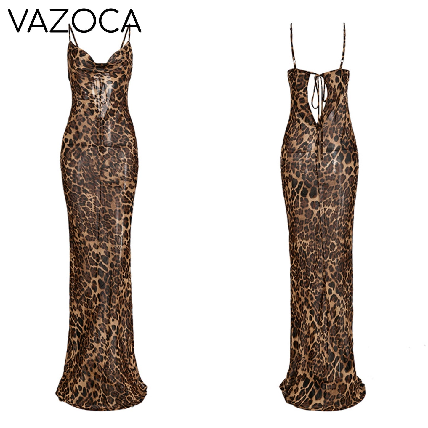 All Leopard Bodycon Mesh Dress