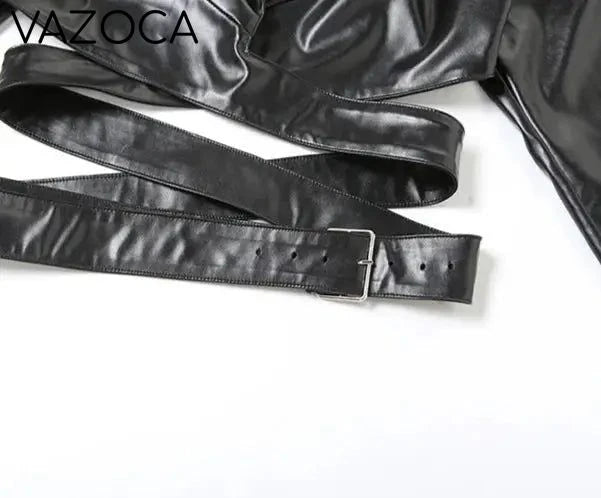 Anaya Leather Short Set