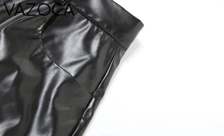 Anaya Leather Short Set