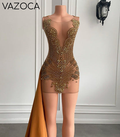 Angel Luxury Sheer Mesh Sparkly Dress