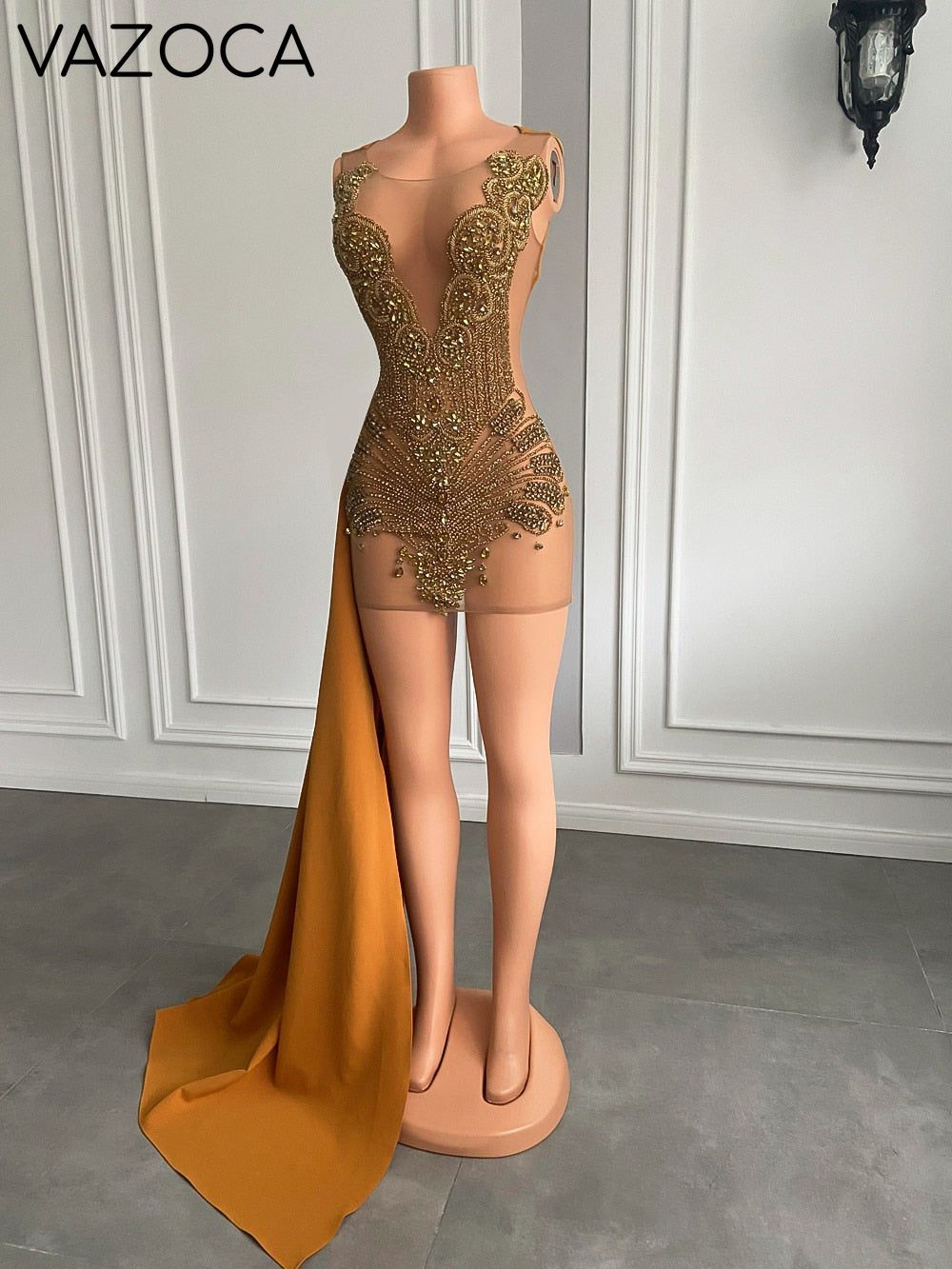Angel Luxury Sheer Mesh Sparkly Dress