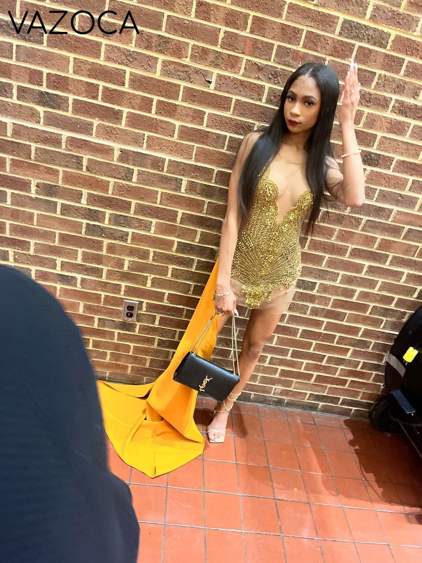 Angel Luxury Sheer Mesh Sparkly Dress