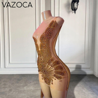 Angel Luxury Sheer Mesh Sparkly Dress