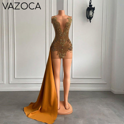 Angel Luxury Sheer Mesh Sparkly Dress